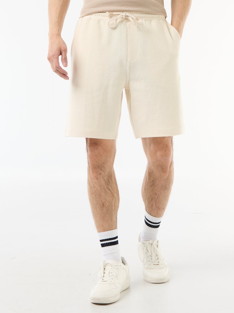 Bermuda in felpa leggera (french-terry) Bianco - Kiabi