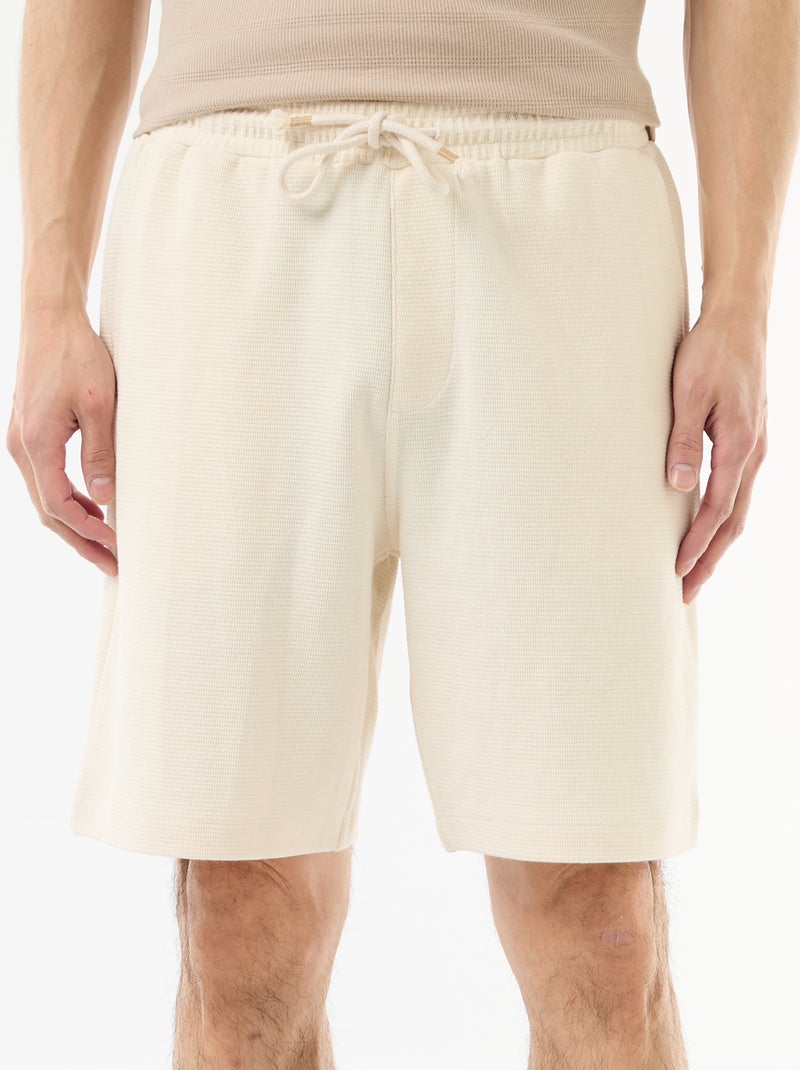Bermuda in felpa leggera (french-terry) Bianco - Kiabi