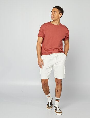 Bermuda in tessuto felpato leggero multitasche