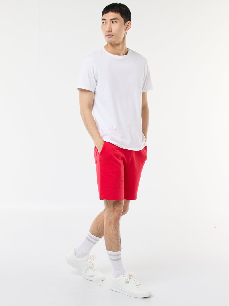 Bermuda in felpa leggera Rosso - Kiabi
