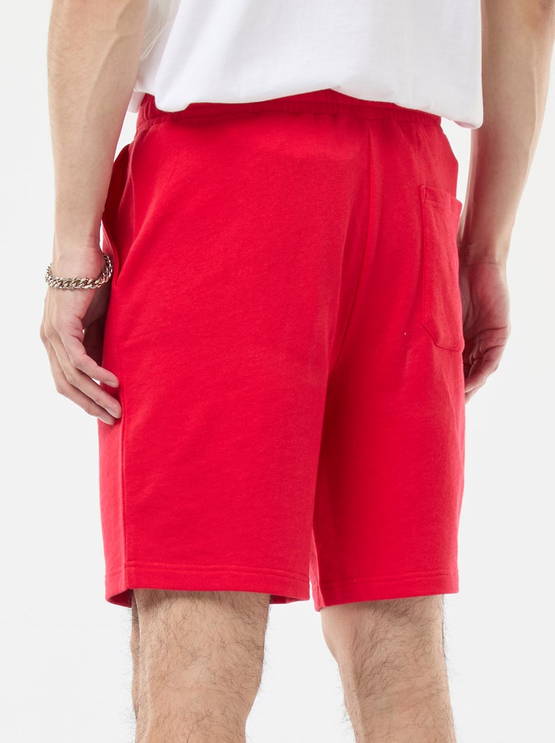 Bermuda in felpa leggera Rosso - Kiabi