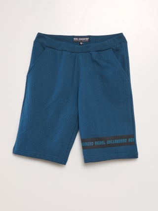 Bermuda in french terry con scritta