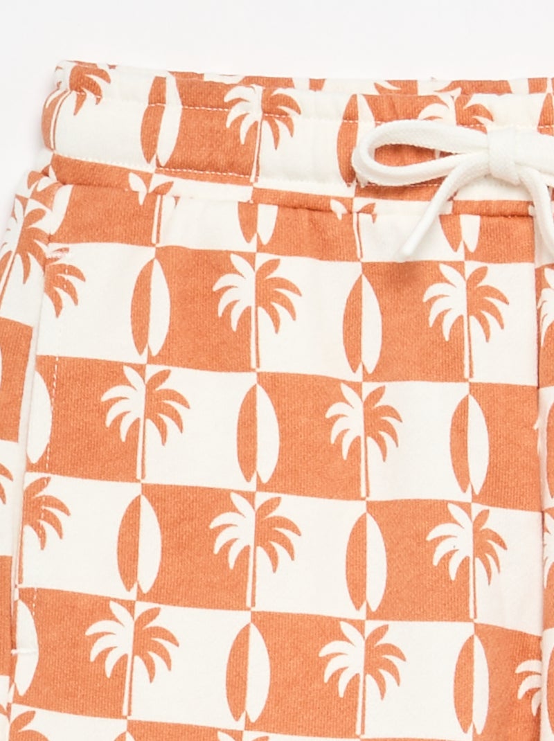 Bermuda in french terry stampato Rosso - Kiabi