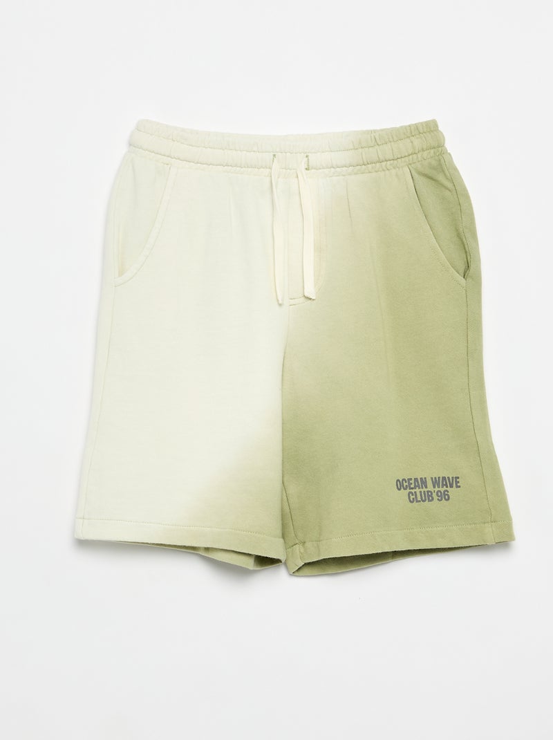 Bermuda in french terry tie-dye Verde - Kiabi