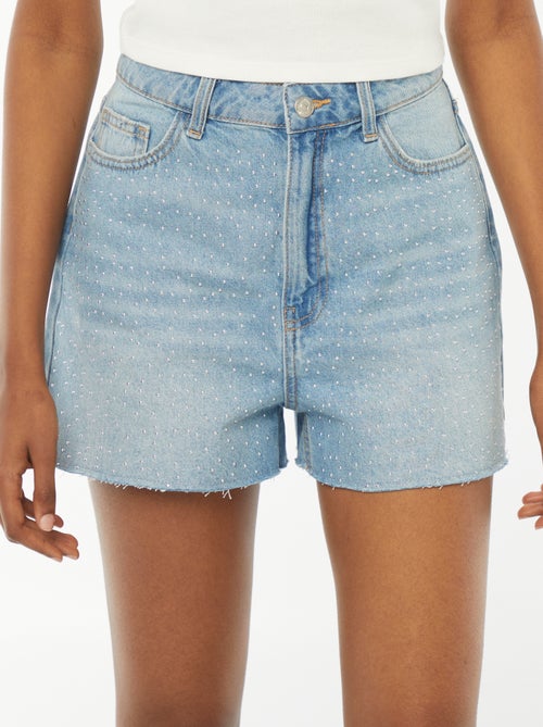 Bermuda in jeans 5 tasche con strass - Kiabi