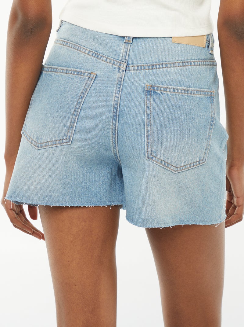 Bermuda in jeans 5 tasche con strass BLU - Kiabi