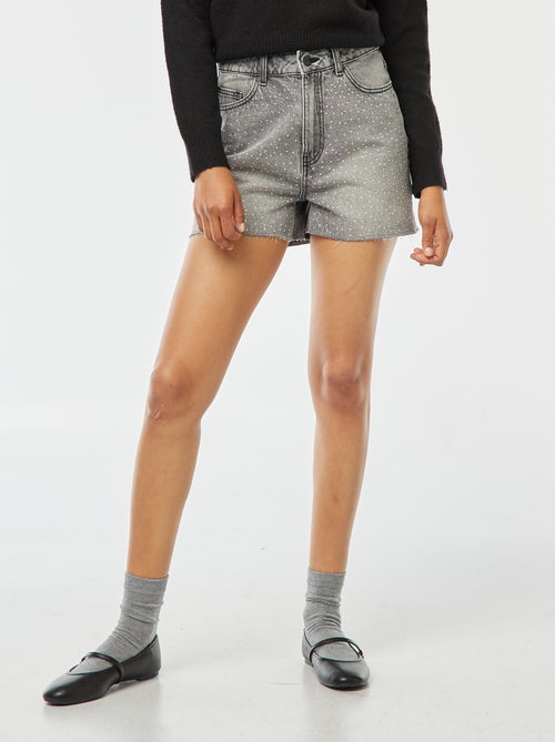 Bermuda in jeans 5 tasche con strass - Kiabi