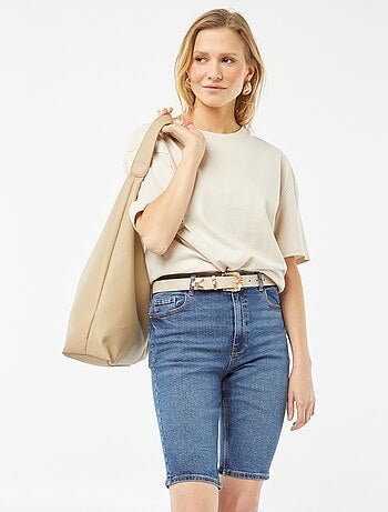 Bermuda in jeans a vita alta