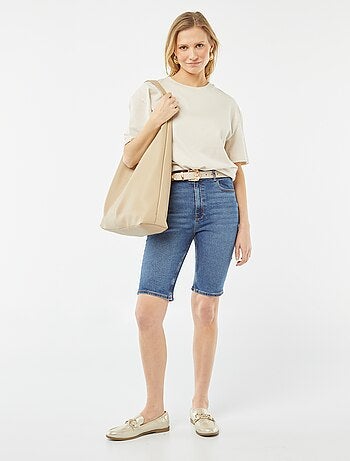 Bermuda in jeans a vita alta