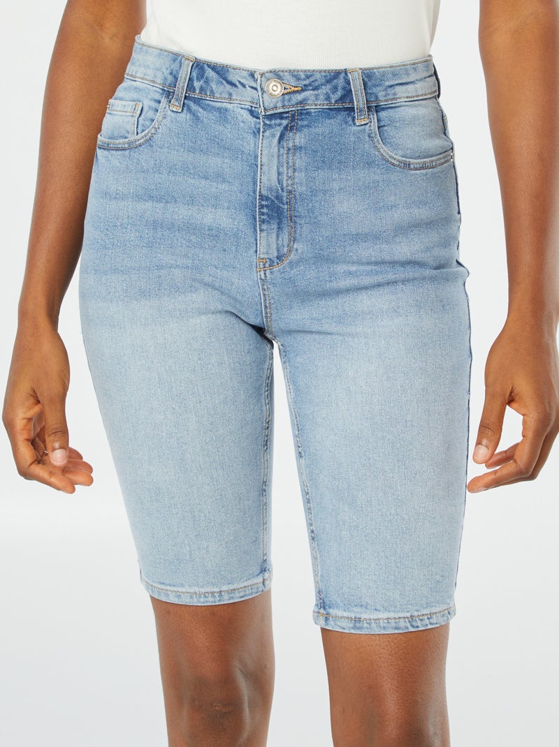 Bermuda in jeans a vita alta BLU - Kiabi
