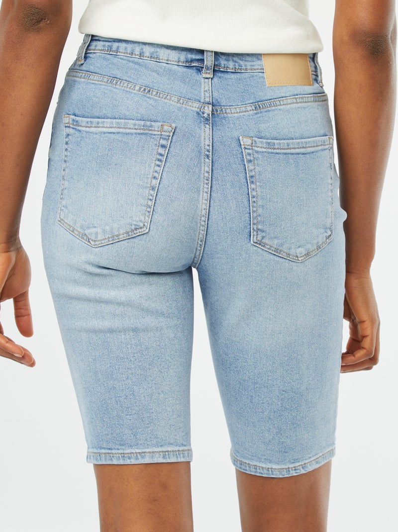 Bermuda in jeans a vita alta BLU - Kiabi