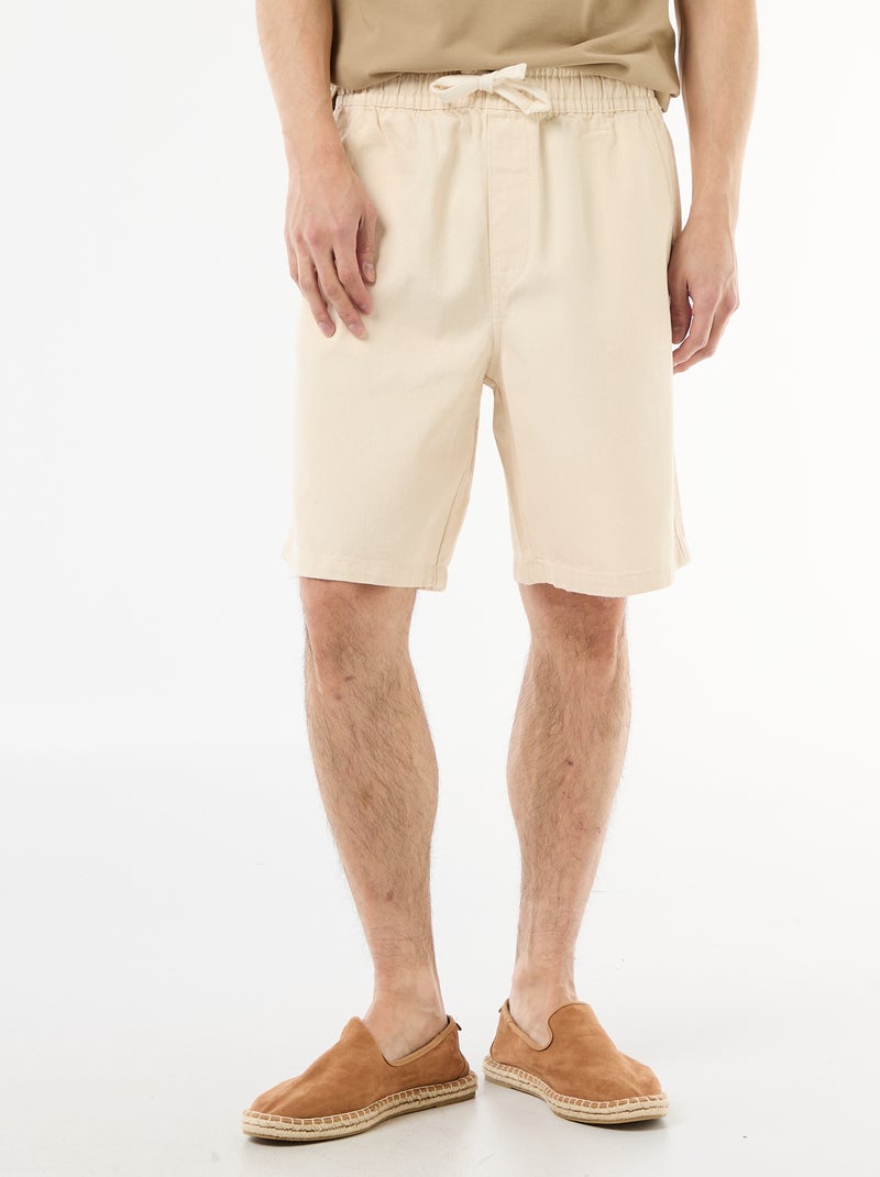 Bermuda in jeans con elastico in vita Bianco - Kiabi