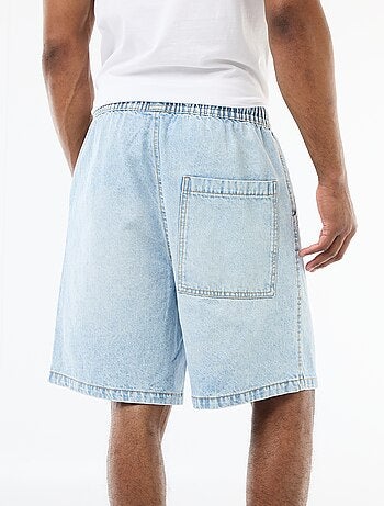 Bermuda in jeans con elastico in vita