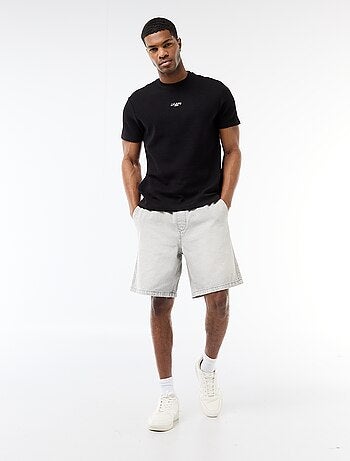 Bermuda in jeans con elastico in vita