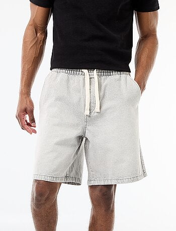 Bermuda in jeans con elastico in vita