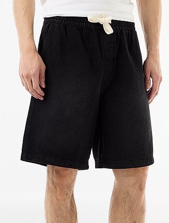 Bermuda in jeans con elastico in vita