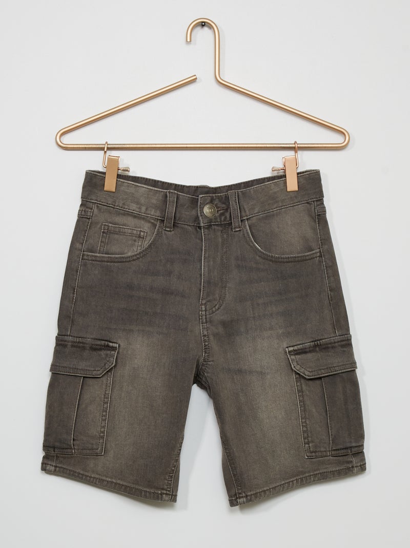 Bermuda in jeans con tasche cargo GRIGIO - Kiabi