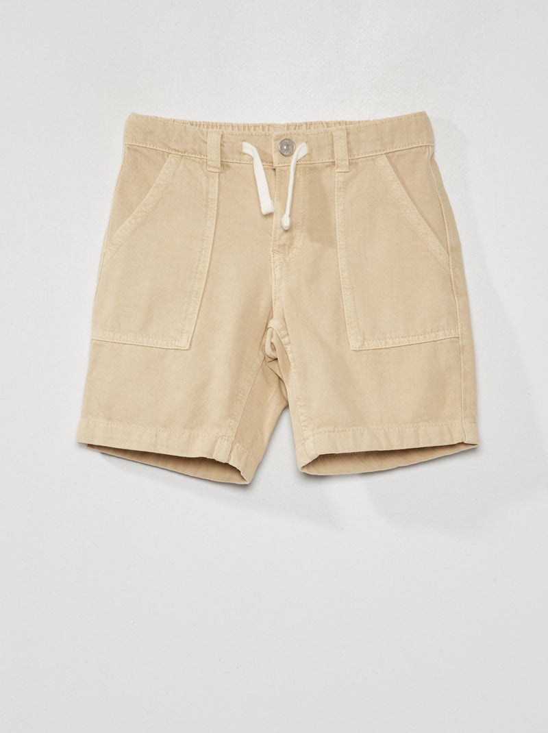 Bermuda in jeans con vita elasticizzata beige - Kiabi