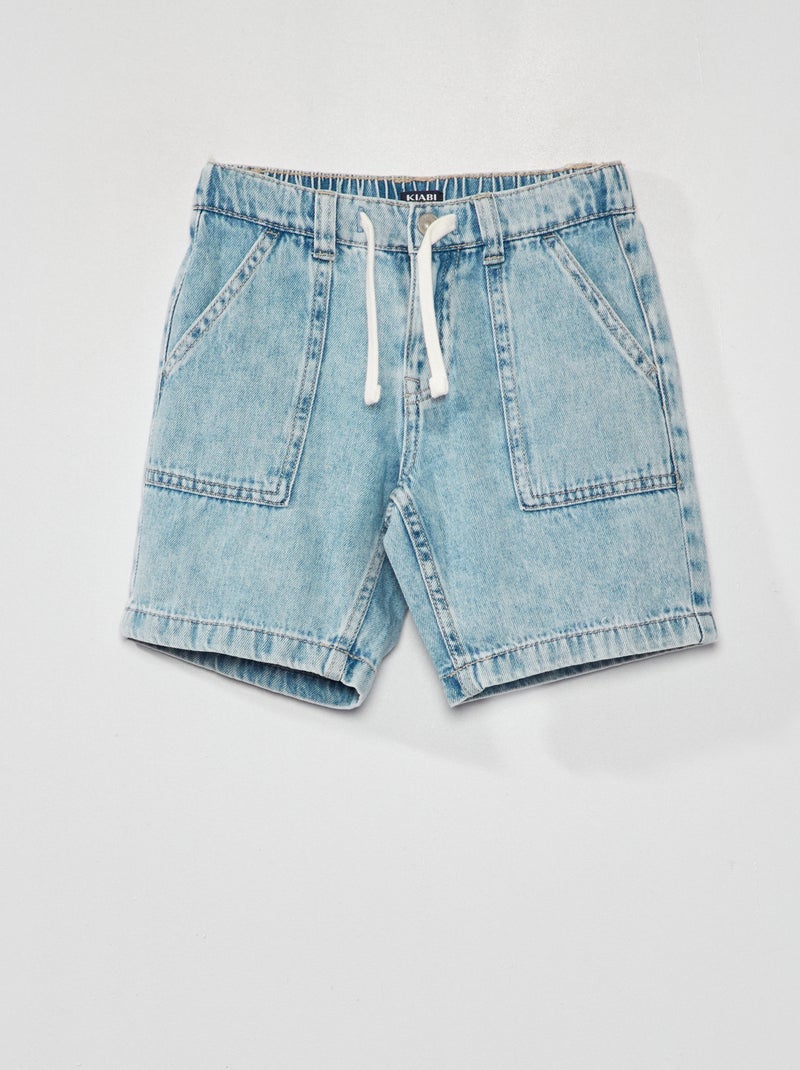 Bermuda in jeans con vita elasticizzata blu - Kiabi