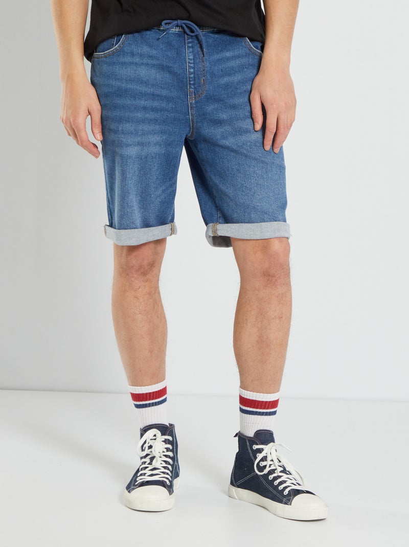 Bermuda in jeans con vita elasticizzata BLU - Kiabi