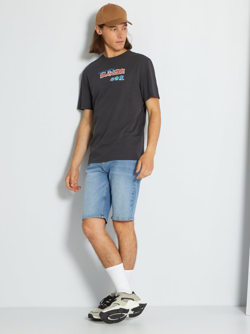 Bermuda in jeans regular fit BLU - Kiabi