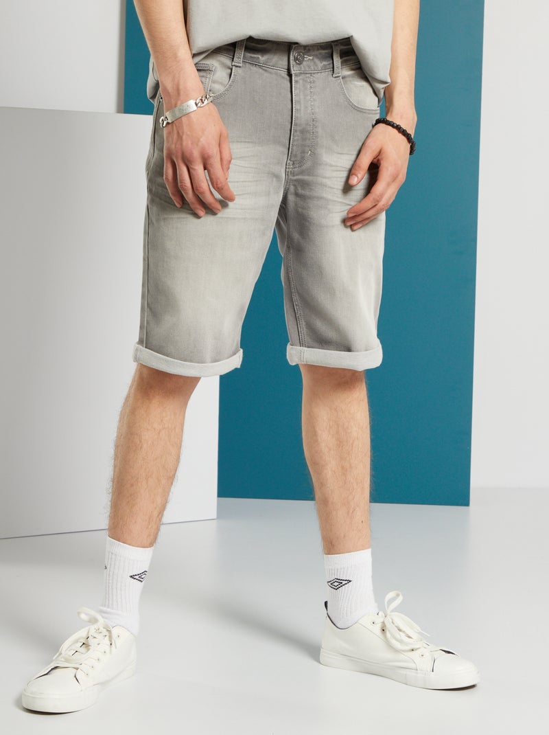 Bermuda in jeans stretch GRIGIO - Kiabi