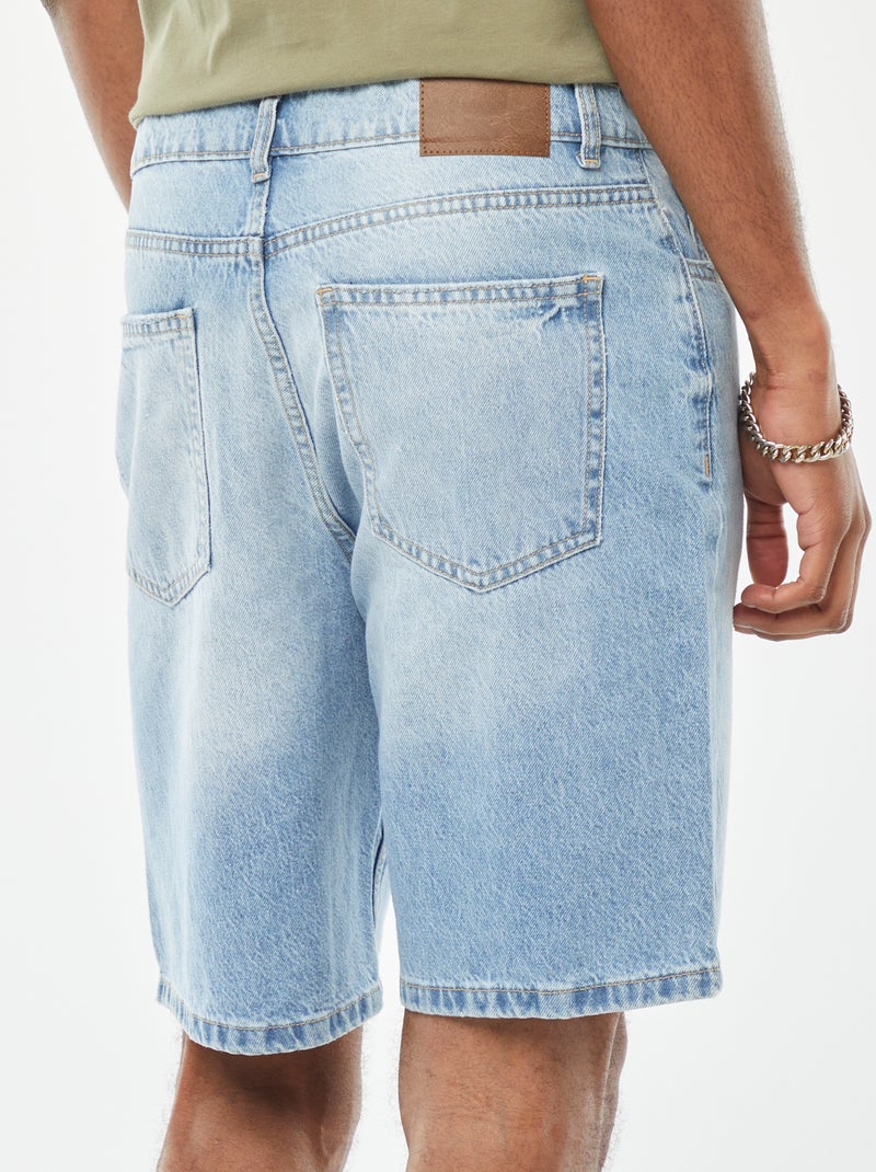 Bermuda in jeans taglio bermuda taglio dritto - BLU - Kiabi