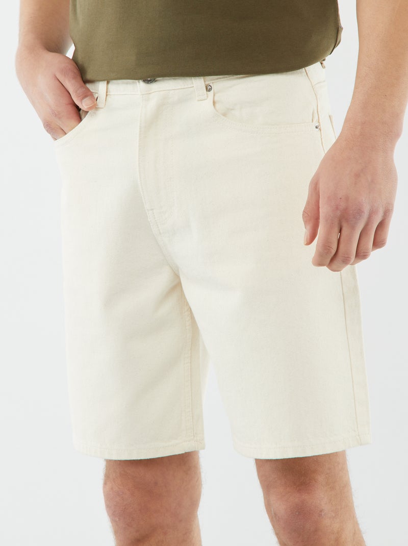 Bermuda in jeans taglio pinocchietto BIANCO - Kiabi