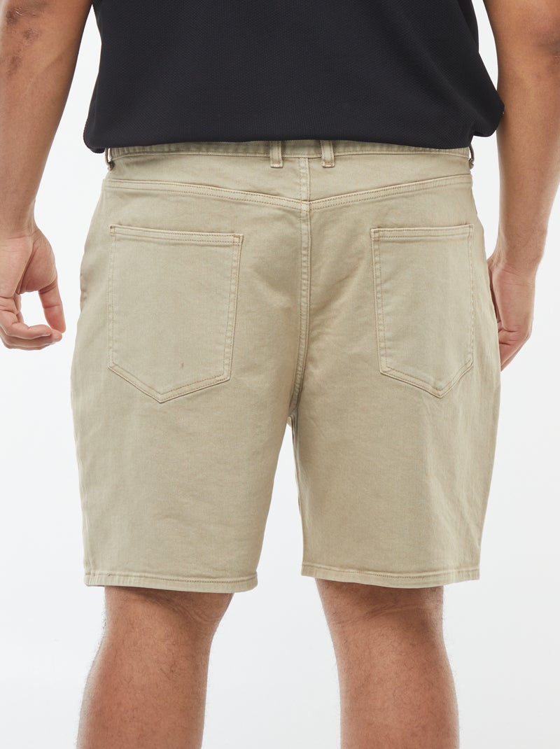 Bermuda in jeans tinta unita Beige - Kiabi