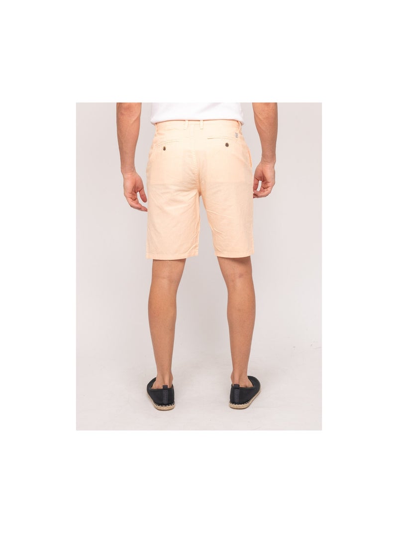 Bermuda in lino BAYPLUM Arancione corallo - Kiabi