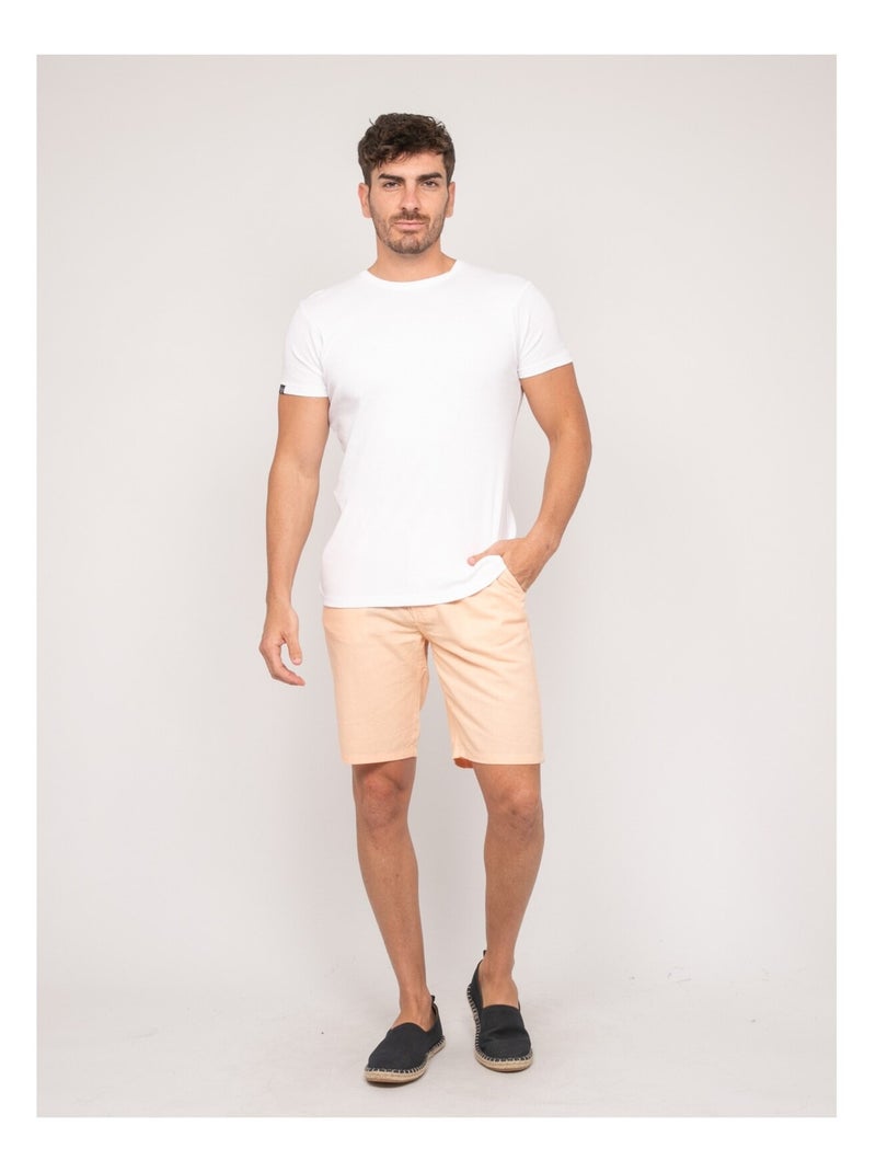 Bermuda in lino BAYPLUM Arancione corallo - Kiabi