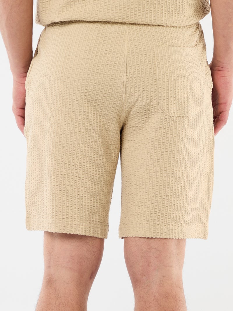 Bermuda in maglia pesante tinta unita Beige - Kiabi