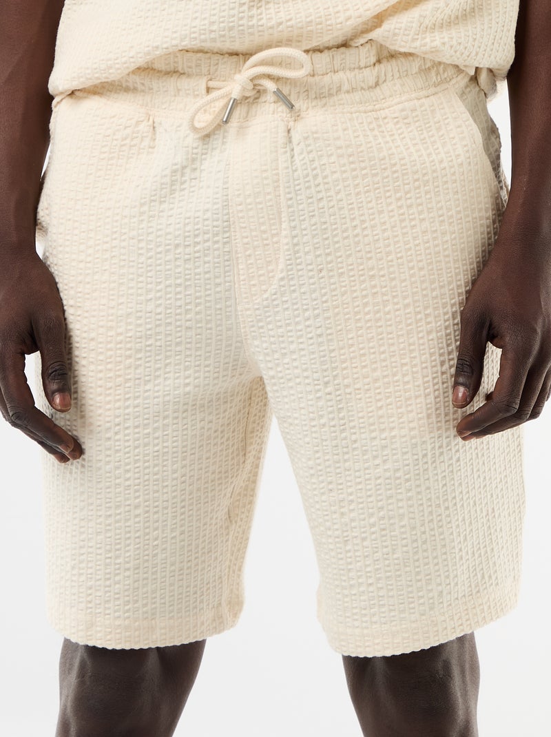 Bermuda in maglia pesante tinta unita Bianco - Kiabi