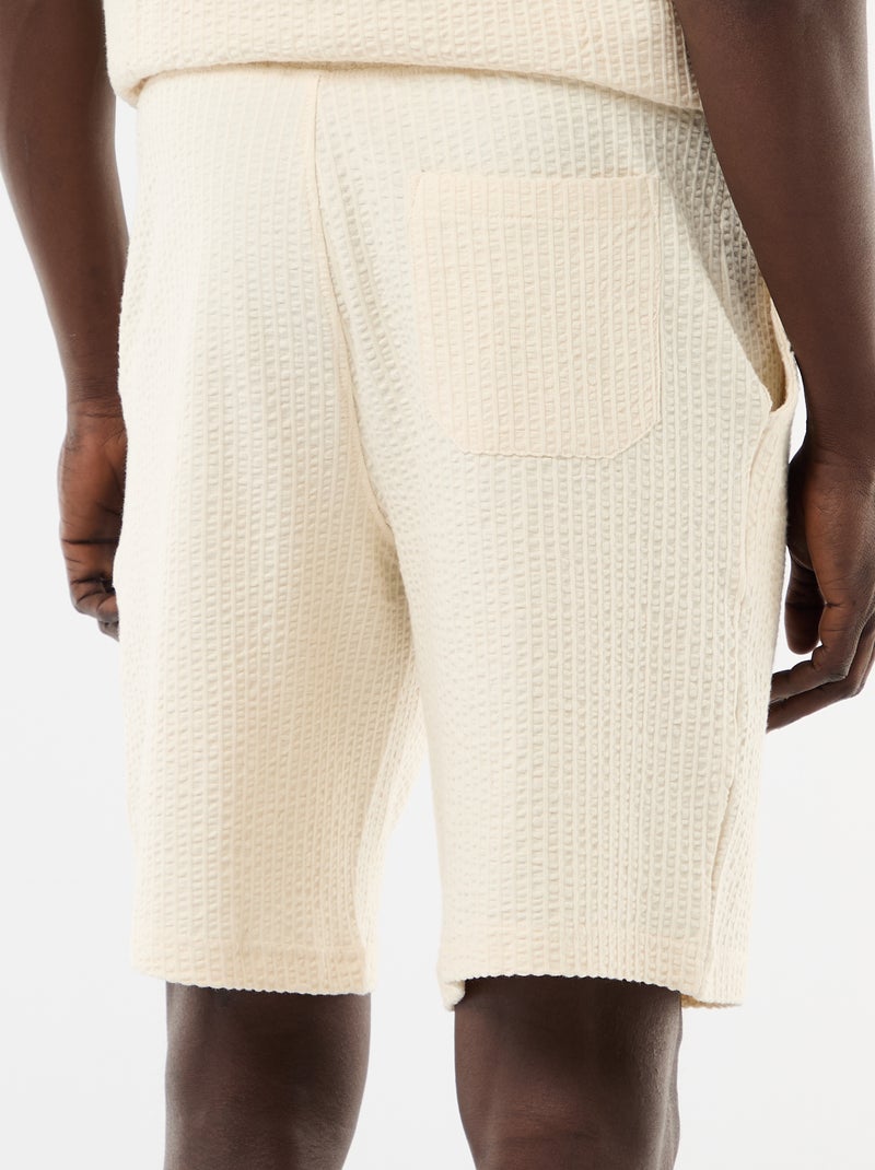 Bermuda in maglia pesante tinta unita Bianco - Kiabi
