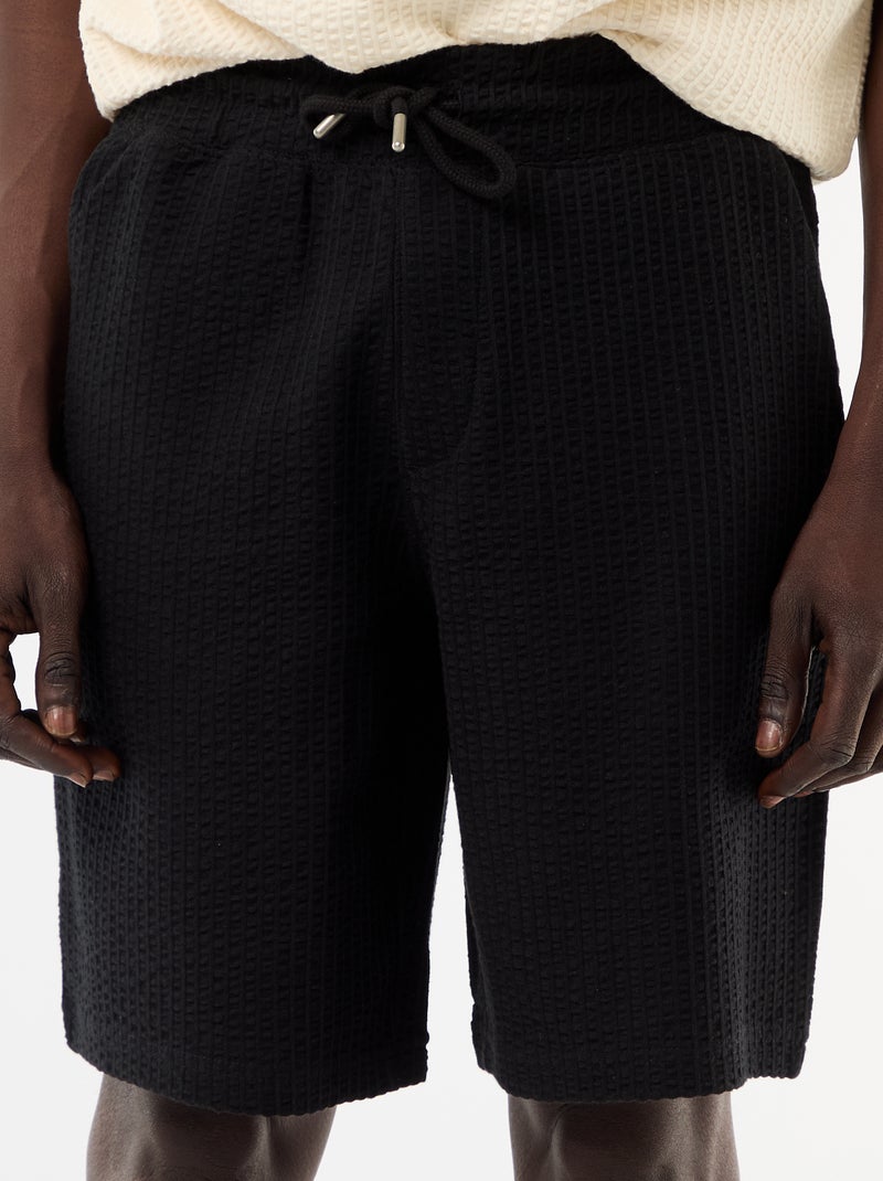 Bermuda in maglia pesante tinta unita Nero - Kiabi