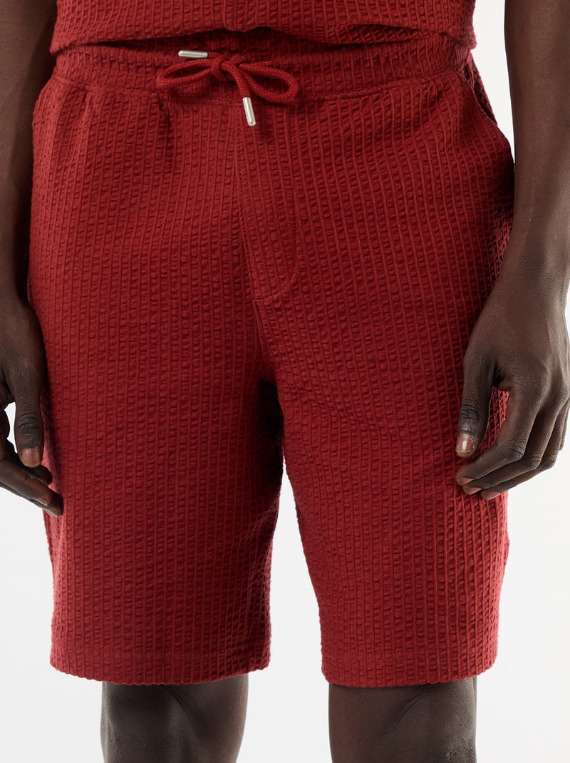 Bermuda in maglia pesante tinta unita Rosso - Kiabi