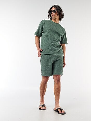 Bermuda in maglia pesante tinta unita