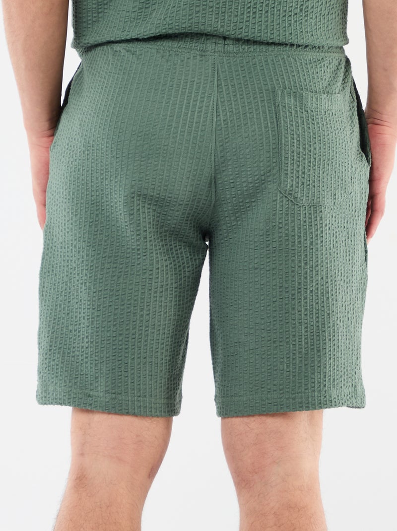 Bermuda in maglia pesante tinta unita Verde - Kiabi