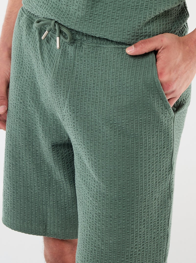 Bermuda in maglia pesante tinta unita Verde - Kiabi