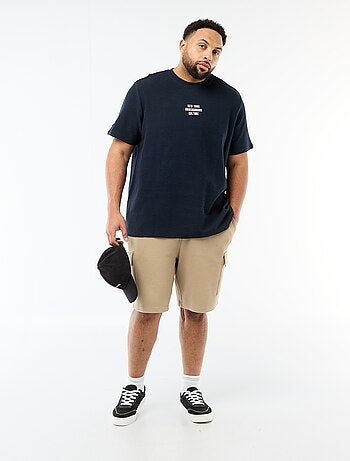 Bermuda in maglia piqué con tasche a patta