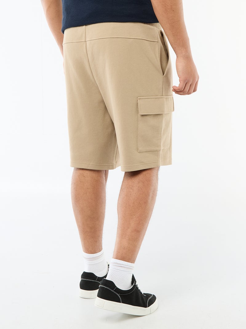 Bermuda in maglia piqué con tasche a patta Beige - Kiabi