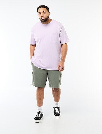 Bermuda in maglia piqué con tasche a patta