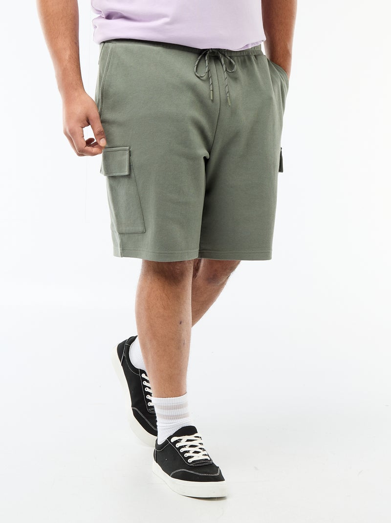 Bermuda in maglia piqué con tasche a patta Verde - Kiabi