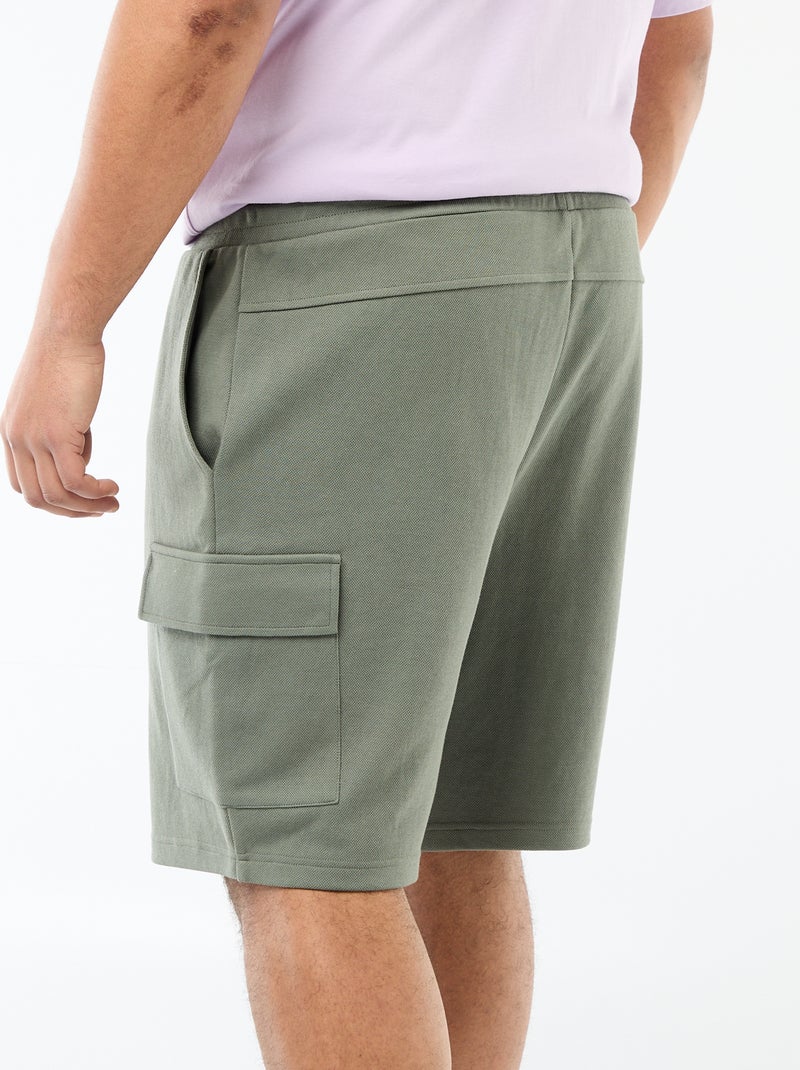 Bermuda in maglia piqué con tasche a patta Verde - Kiabi