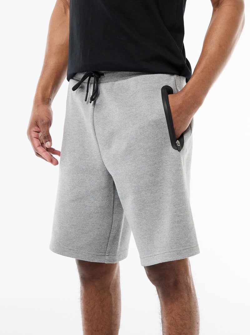 Bermuda in maglia piqué stile sportivo Grigio - Kiabi