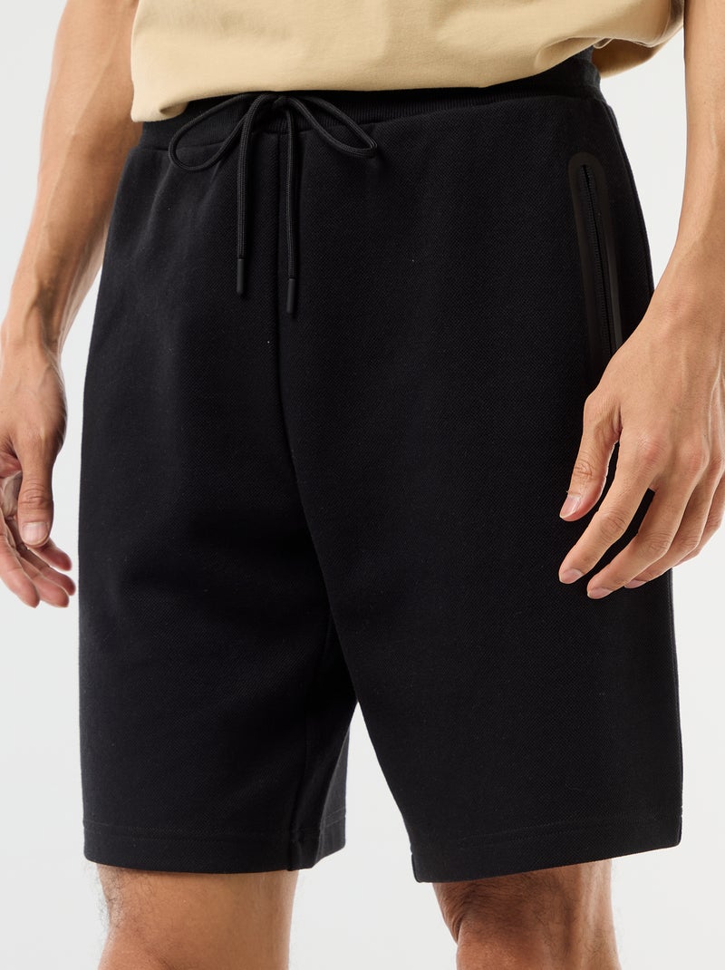 Bermuda in maglia piqué stile sportivo Nero - Kiabi