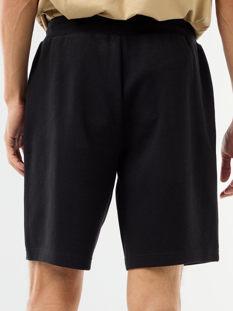 Bermuda in maglia piqué stile sportivo Nero - Kiabi