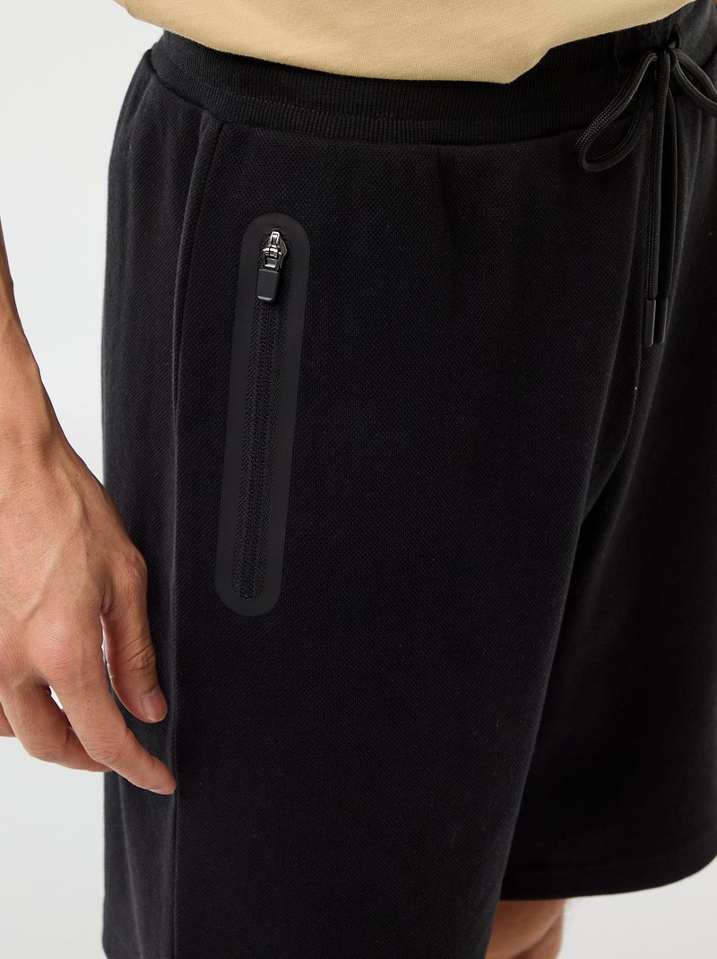 Bermuda in maglia piqué stile sportivo Nero - Kiabi