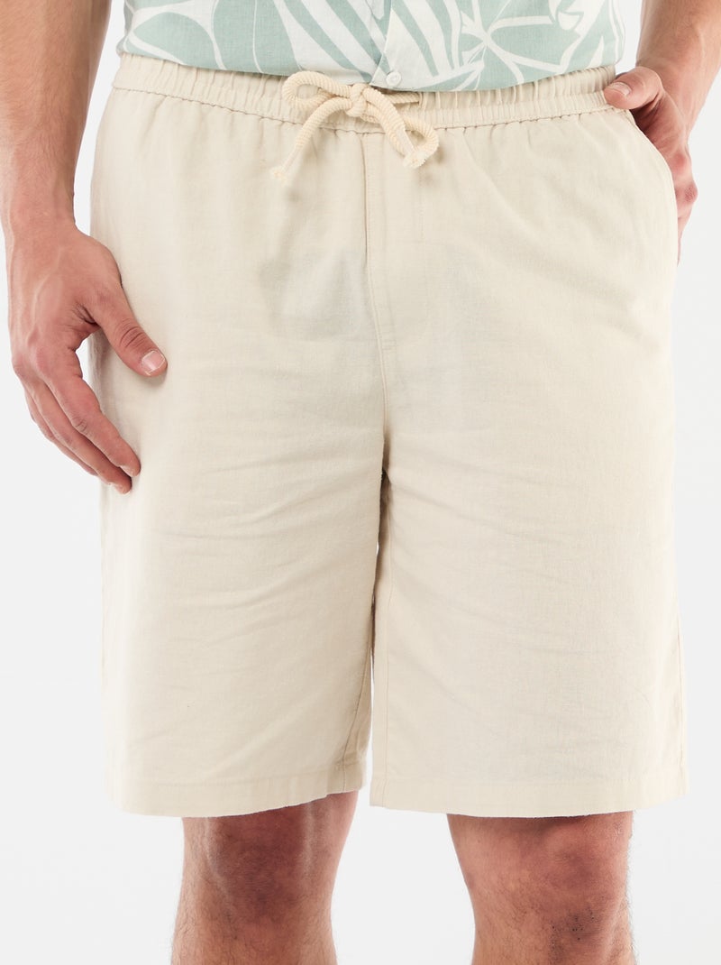 Bermuda in misto lino Beige - Kiabi