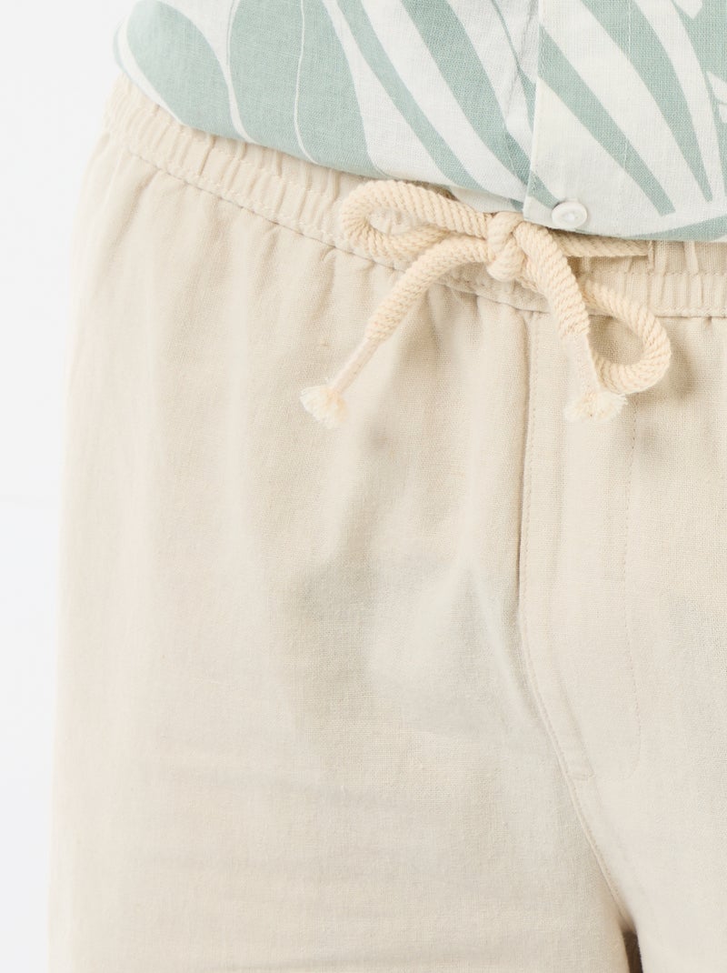 Bermuda in misto lino Beige - Kiabi